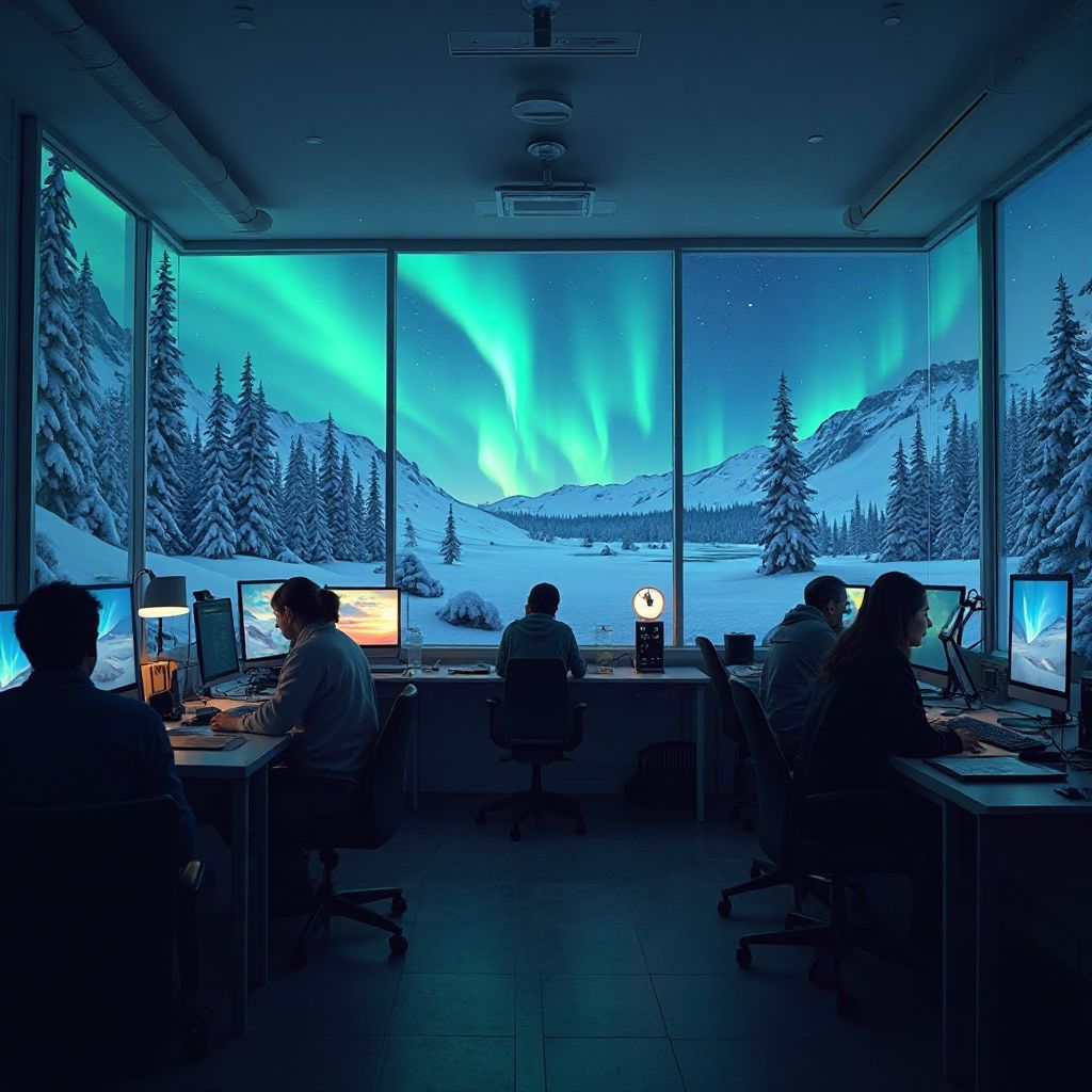 Digital painting class focusing on northern landscapes and lighting effects